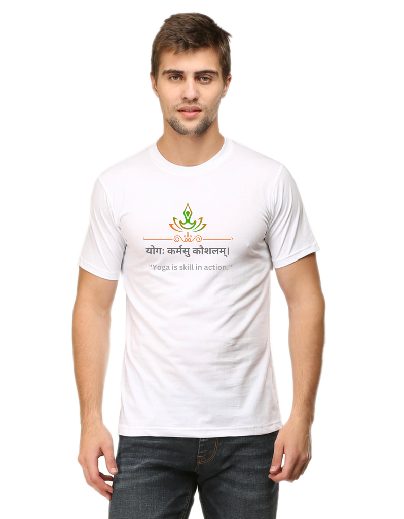 Yoga is skill in action printed t-shirt. 