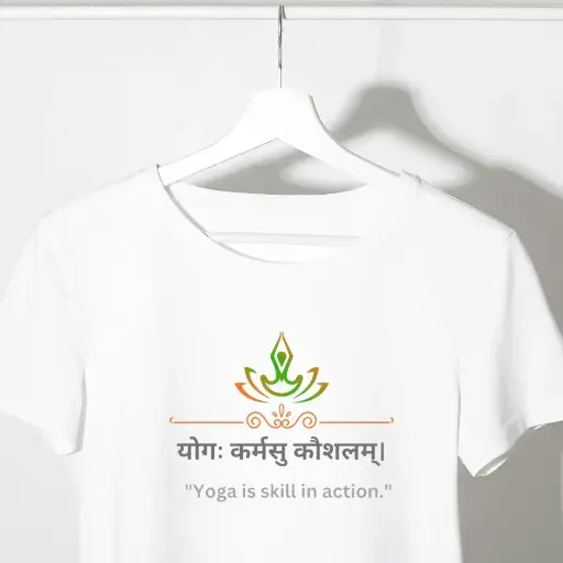 Yoga is skill in action printed t-shirt. 